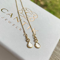 Salt and Pepper Galaxy Diamond Slice Threader Earrings, 18k/14k Gold, April Birthstone Earrings