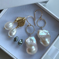 Large Baroque Pearl Earrings, June Birthstone