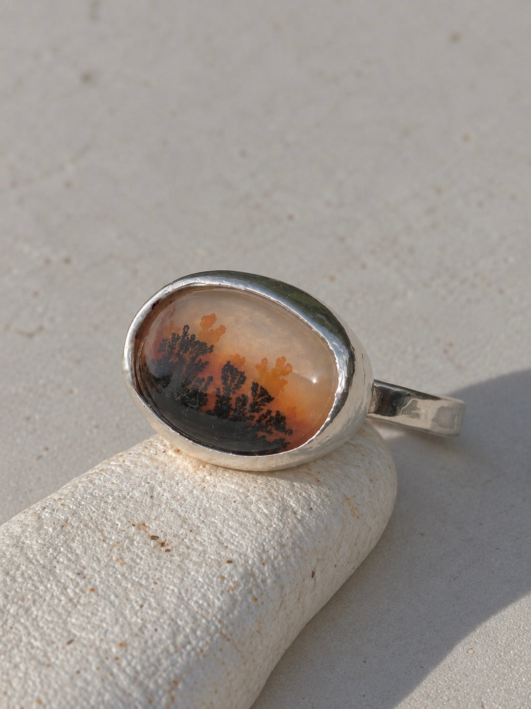 Dendritic Agate Ring, May Birthstone