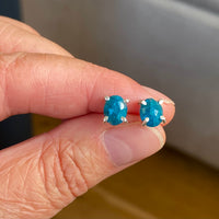 Neon Blue Apatite Stud Earrings