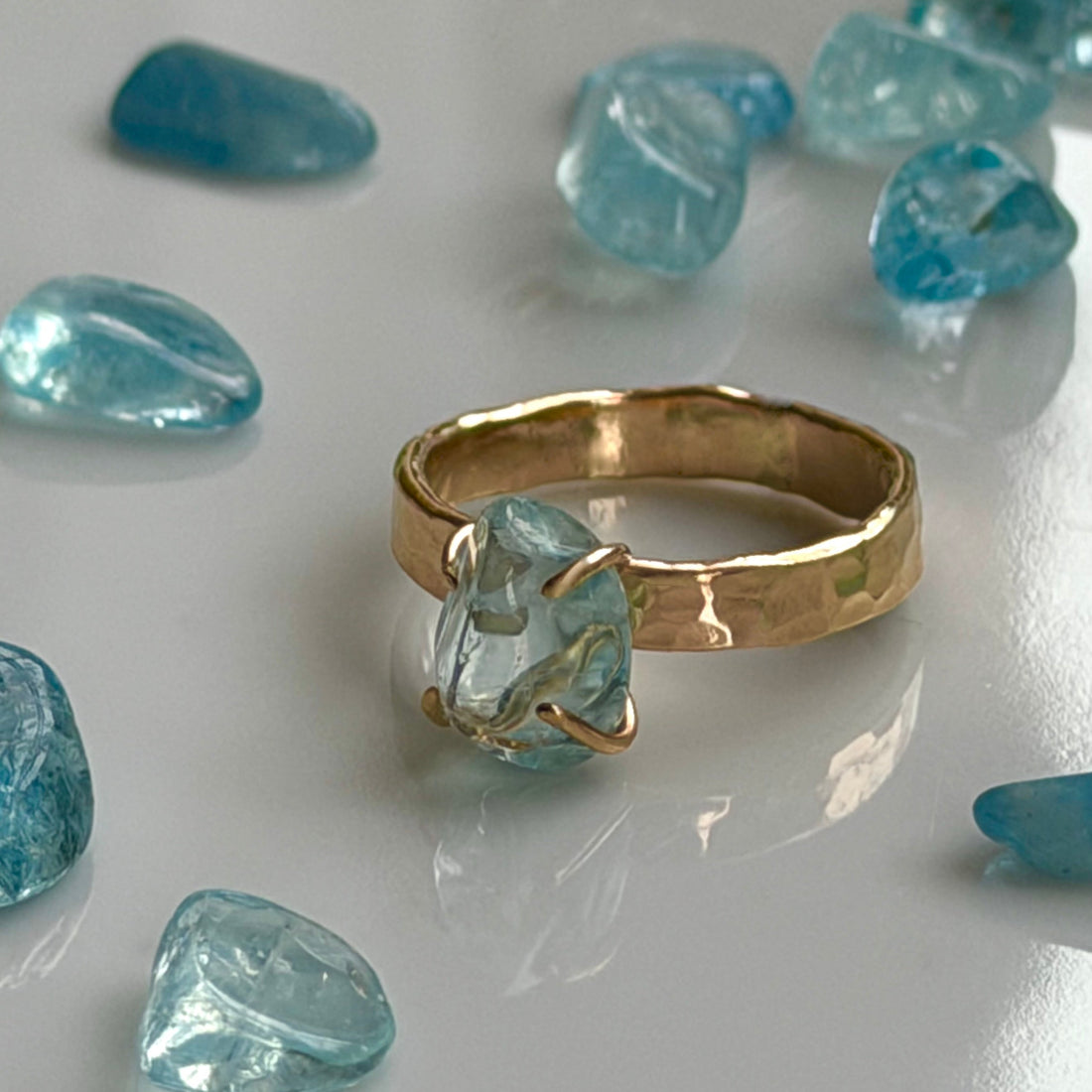 Brazilian Aquamarine Ring, March Birthstone Ring