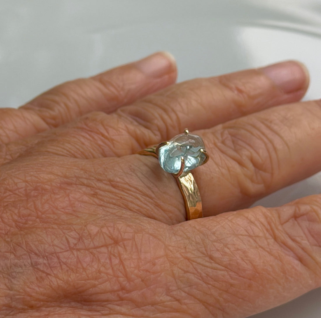 Brazilian Aquamarine Ring, March Birthstone Ring