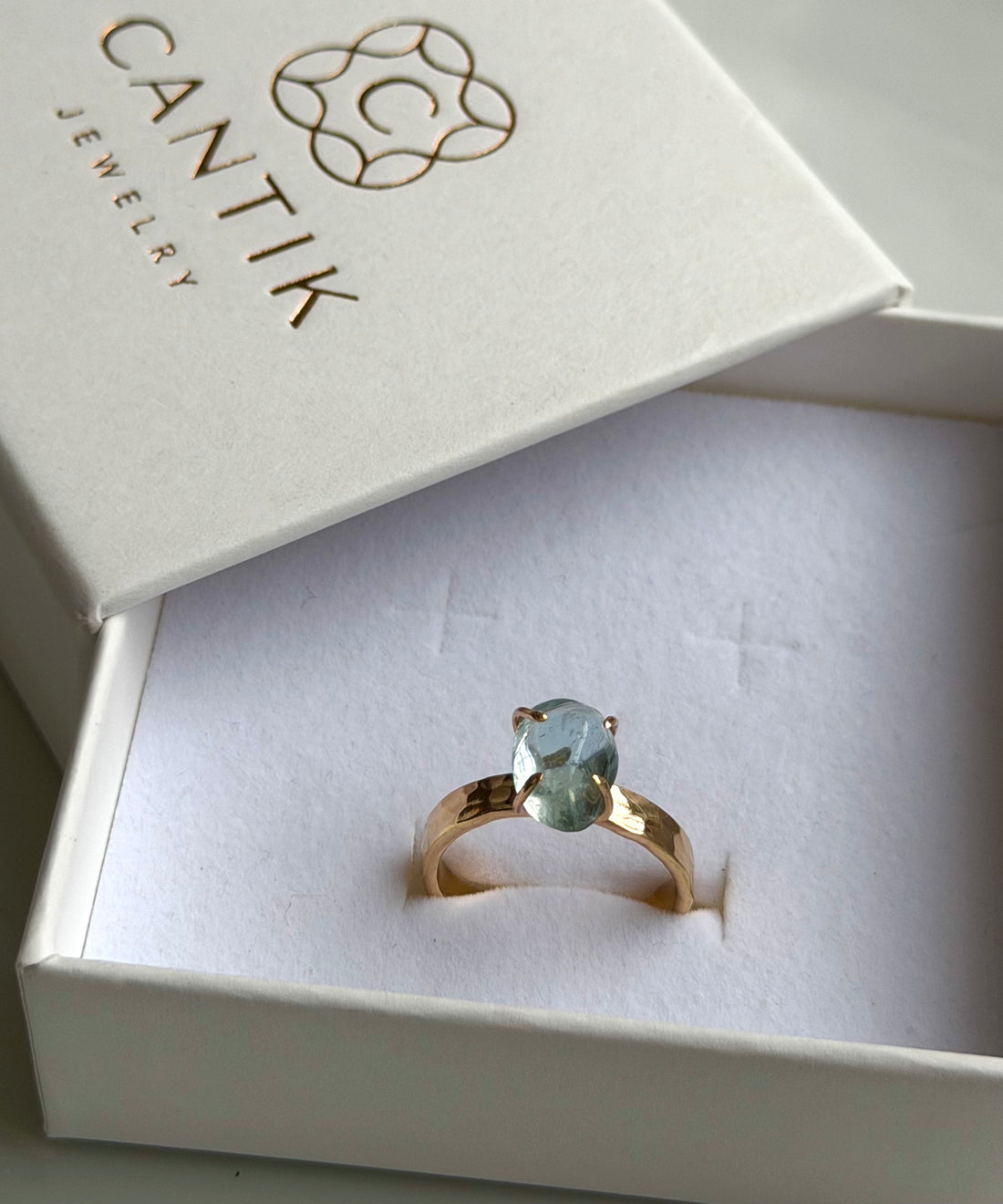 Brazilian Aquamarine Ring, March Birthstone Ring