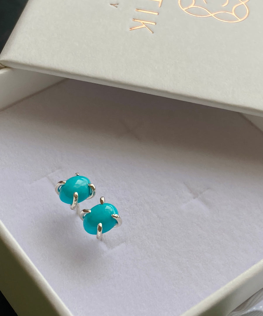 Arizona Turquoise Stud Earrings, December Birthstone Earrings, Bridesmaid Earrings