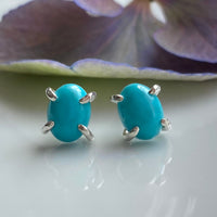 Arizona Turquoise Stud Earrings, December Birthstone Earrings, Bridesmaid Earrings