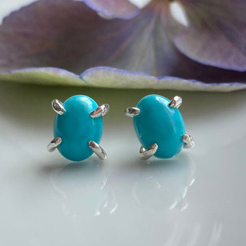 Arizona Turquoise Stud Earrings, December Birthstone Earrings, Bridesmaid Earrings