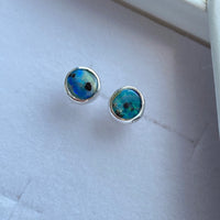 Australian Boulder Matrix Opal Stud Earrings, October Birthstone Earrings