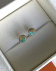 Australian Boulder Matrix Opal Stud Earrings, October Birthstone Earrings