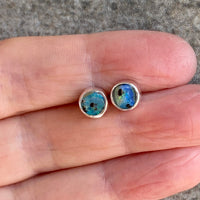 Australian Boulder Matrix Opal Stud Earrings, October Birthstone Earrings