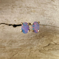 Australian Opal Stud Earrings, October Birthstone Earrings