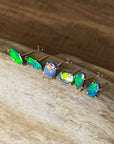 Australian Opal Stud Earrings, October Birthstone Gift