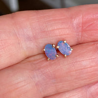 Australian Opal Stud Earrings, October Birthstone Earrings