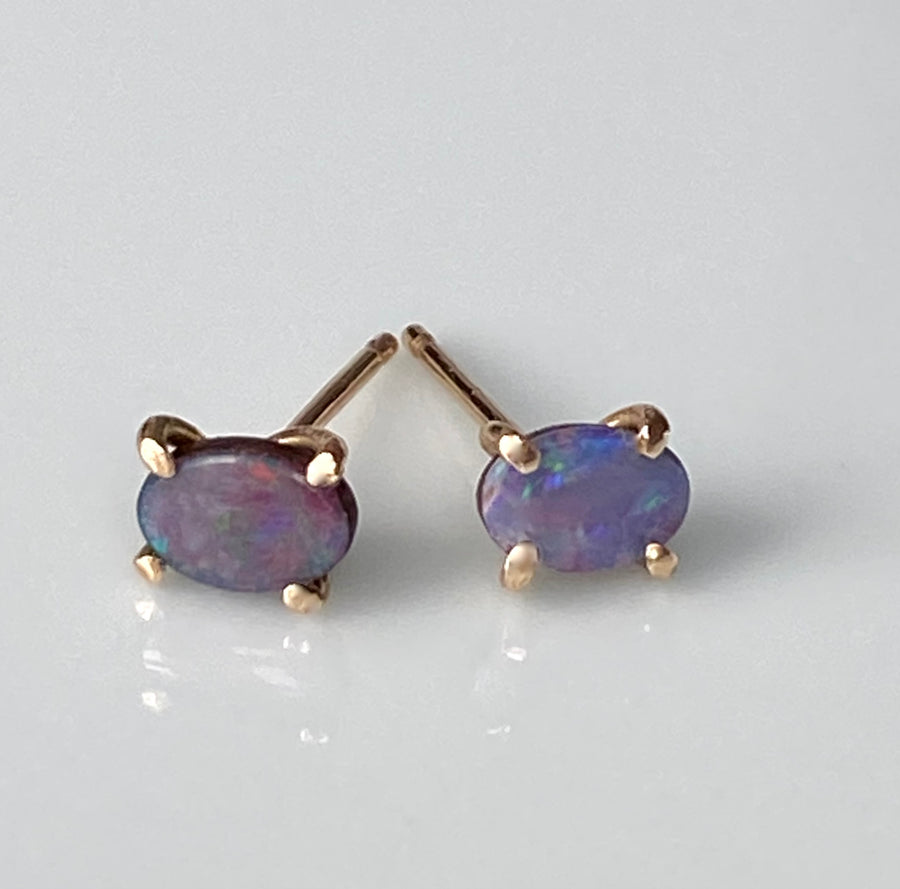 Australian Opal Stud Earrings, October Birthstone Earrings