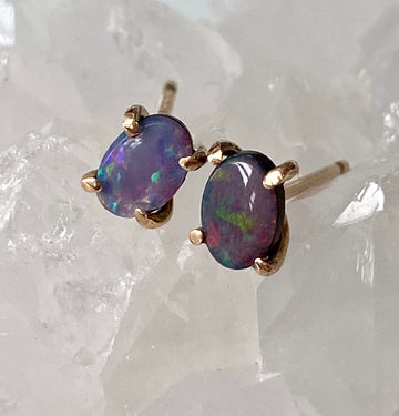 Australian Opal Stud Earrings, October Birthstone Earrings
