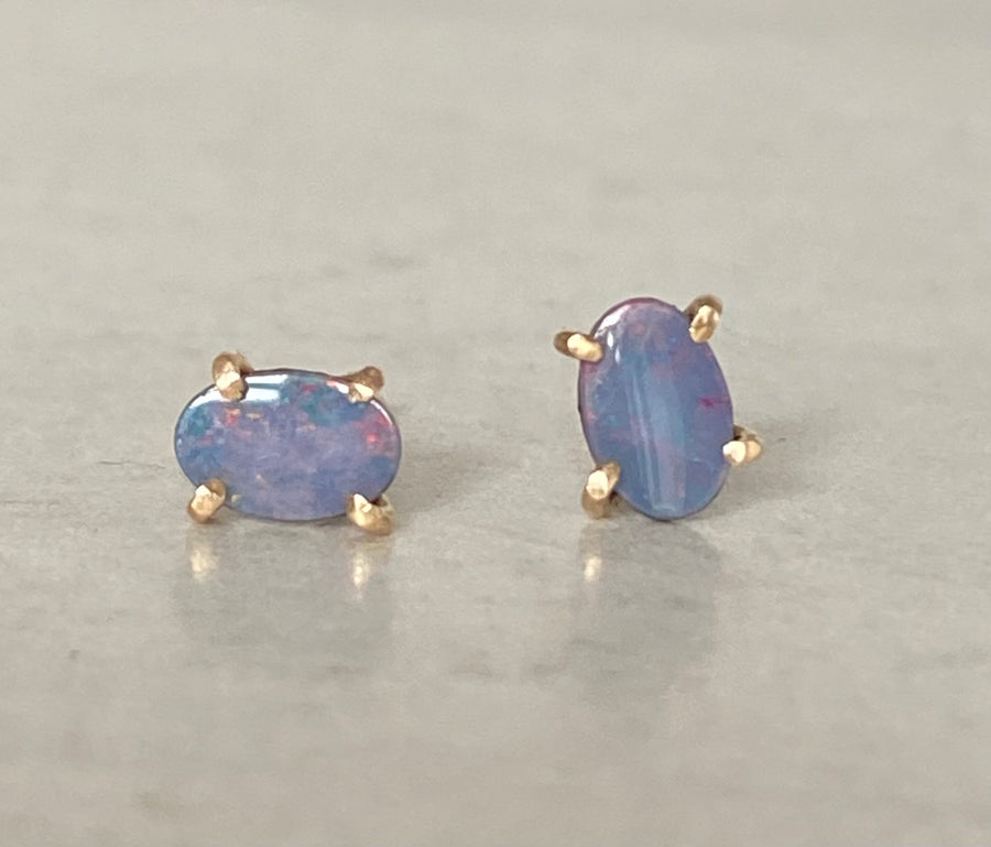 Australian Opal Stud Earrings, October Birthstone Earrings