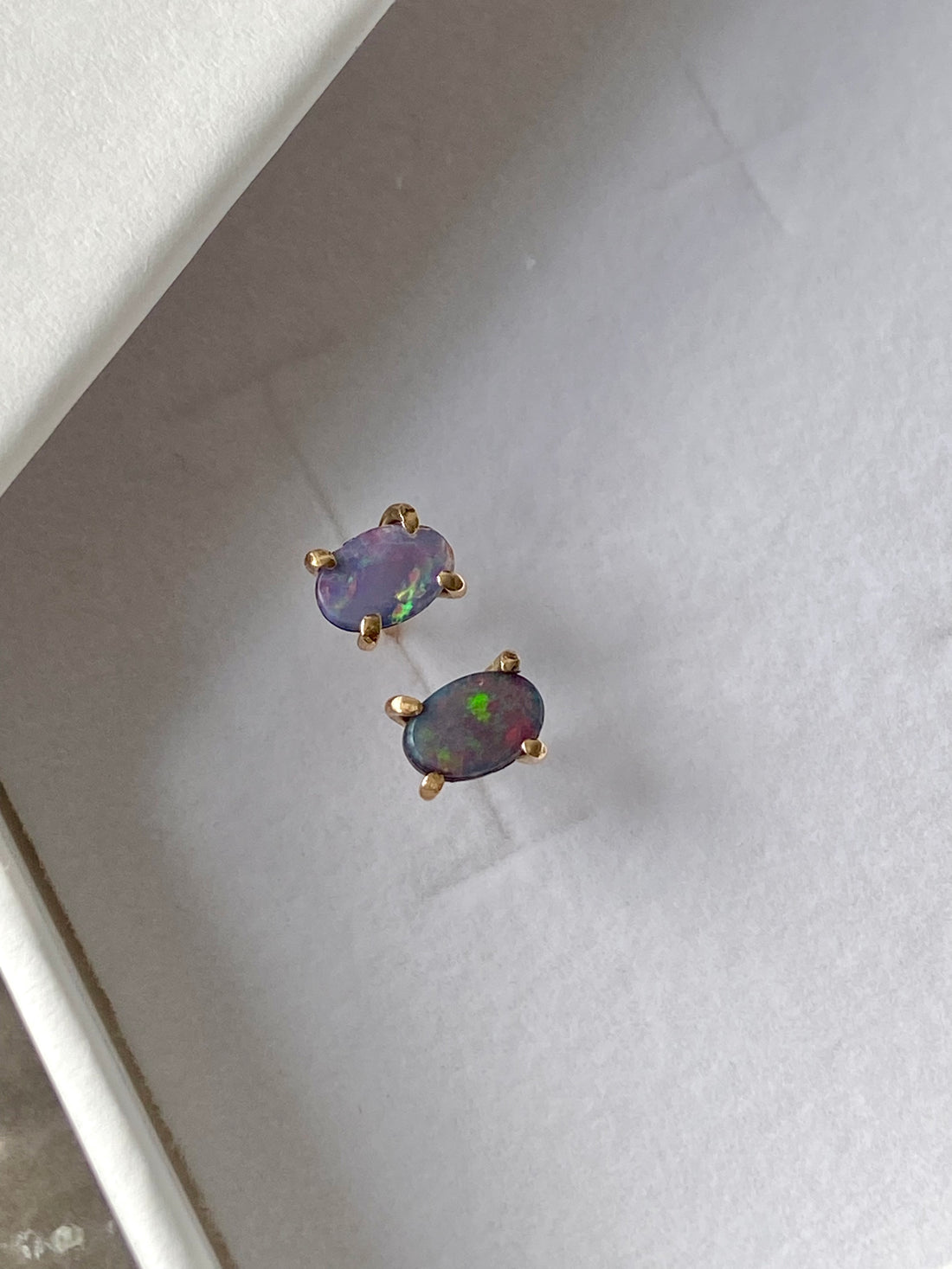 Australian Opal Stud Earrings, October Birthstone Earrings