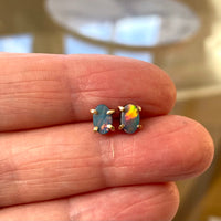 Australian Opal Stud Earrings, October Birthstone Earrings