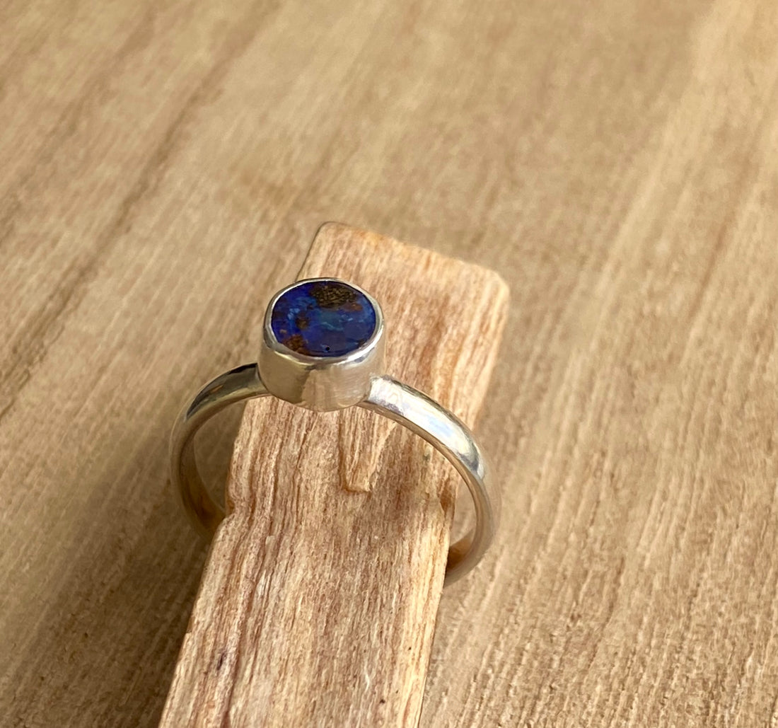 Australian Koroit Boulder Opal Ring, October Birthstone