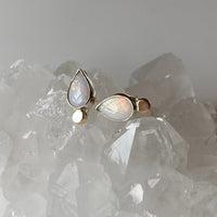 Solid Australian White Opal Stud Earrings, October Birthstone Earrings