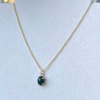 Ethiopian Black Opal Pendant Necklace, October Birthstone