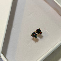 Ethiopian Black Opal 14/9k Gold Stud Earrings, October Birthstone Earrings