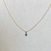 Blue Diamond Necklace, 18k Gold and Diamond Necklace, April Birthstone