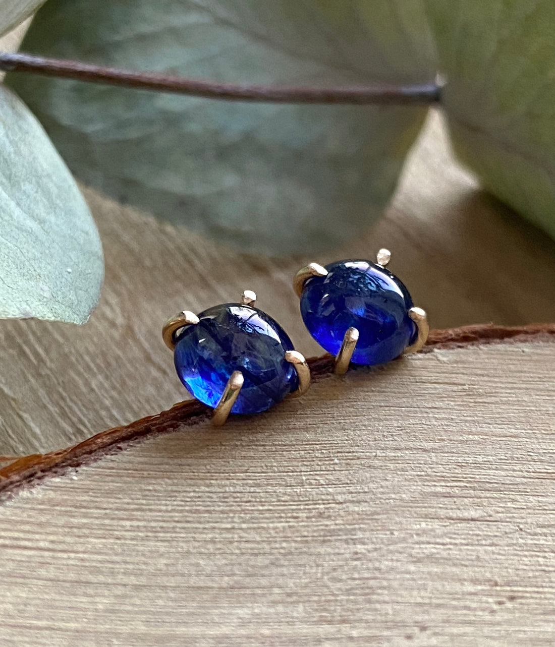Blue Sapphire Stud Earrings, September Birthstone