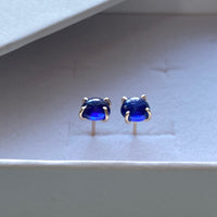 Blue Sapphire Stud Earrings, September Birthstone