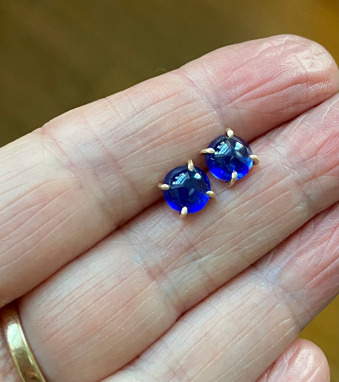 Blue Sapphire Stud Earrings, September Birthstone