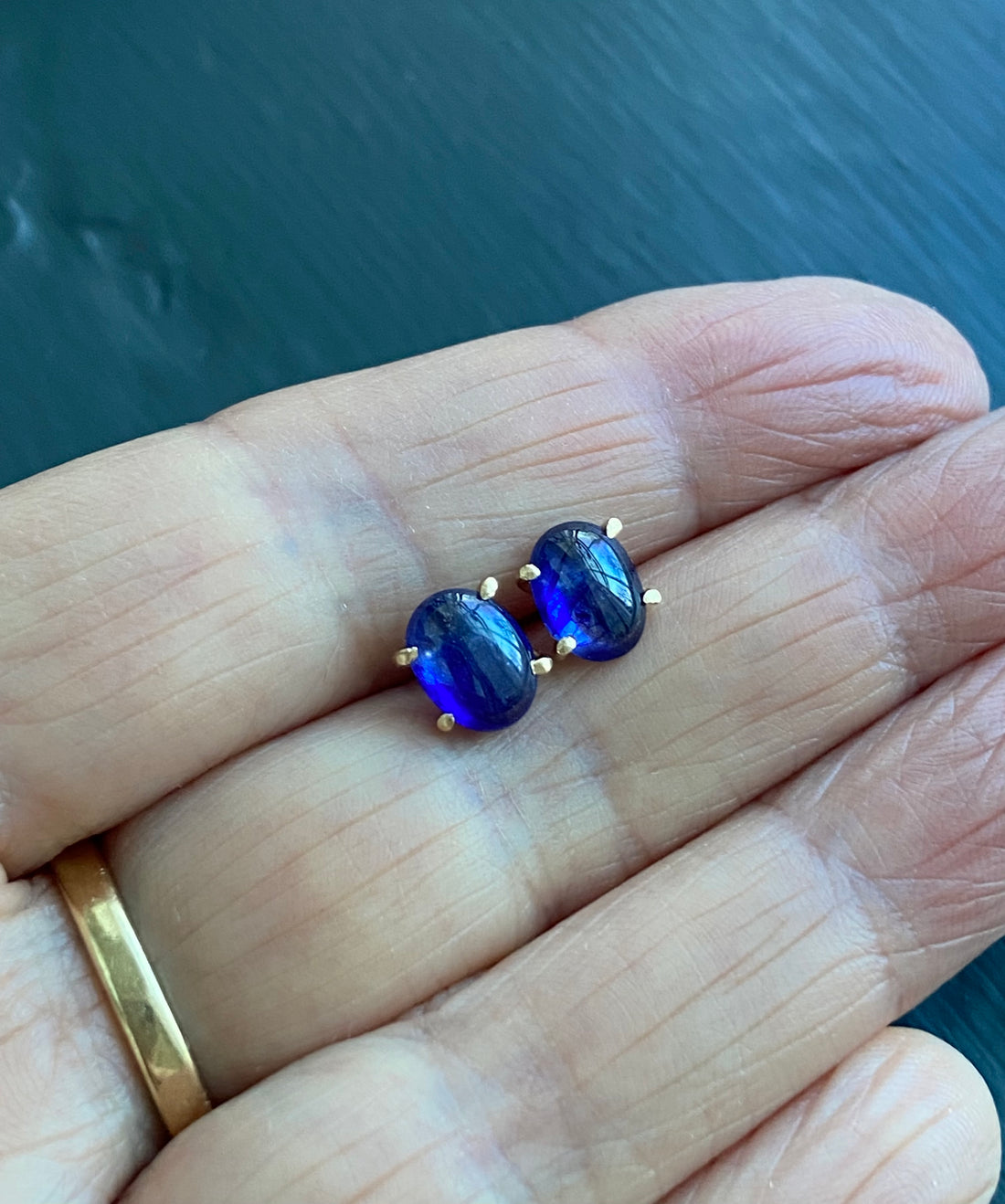 Blue Sapphire Stud Earrings, September Birthstone