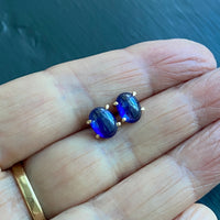 Blue Sapphire Stud Earrings, September Birthstone