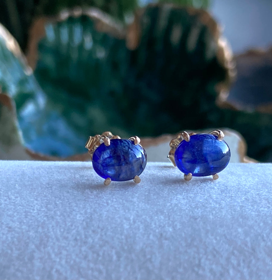 Blue Sapphire Stud Earrings, September Birthstone