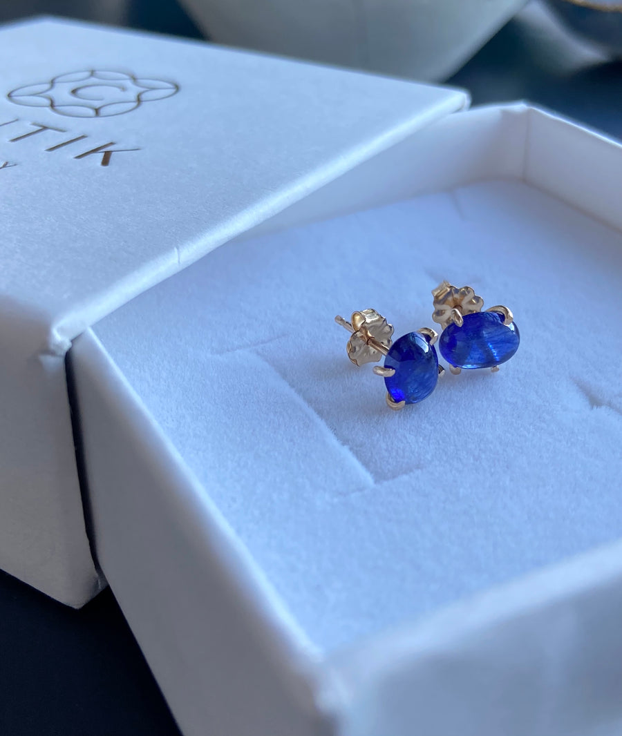 Blue Sapphire Stud Earrings, September Birthstone