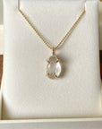 Brazilian Rock Quartz Crystal Pendant Necklace, April Birthstone