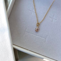 18k Gold and Cognac Brown Diamond Necklace, April Birthstone Necklace