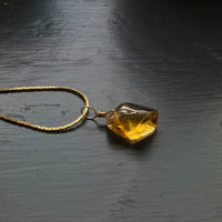 Raw Brazilian Citrine Pendant Necklace, November Birthstone