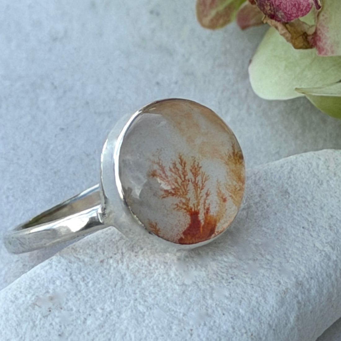 Dendritic Agate Ring, May Birthstone