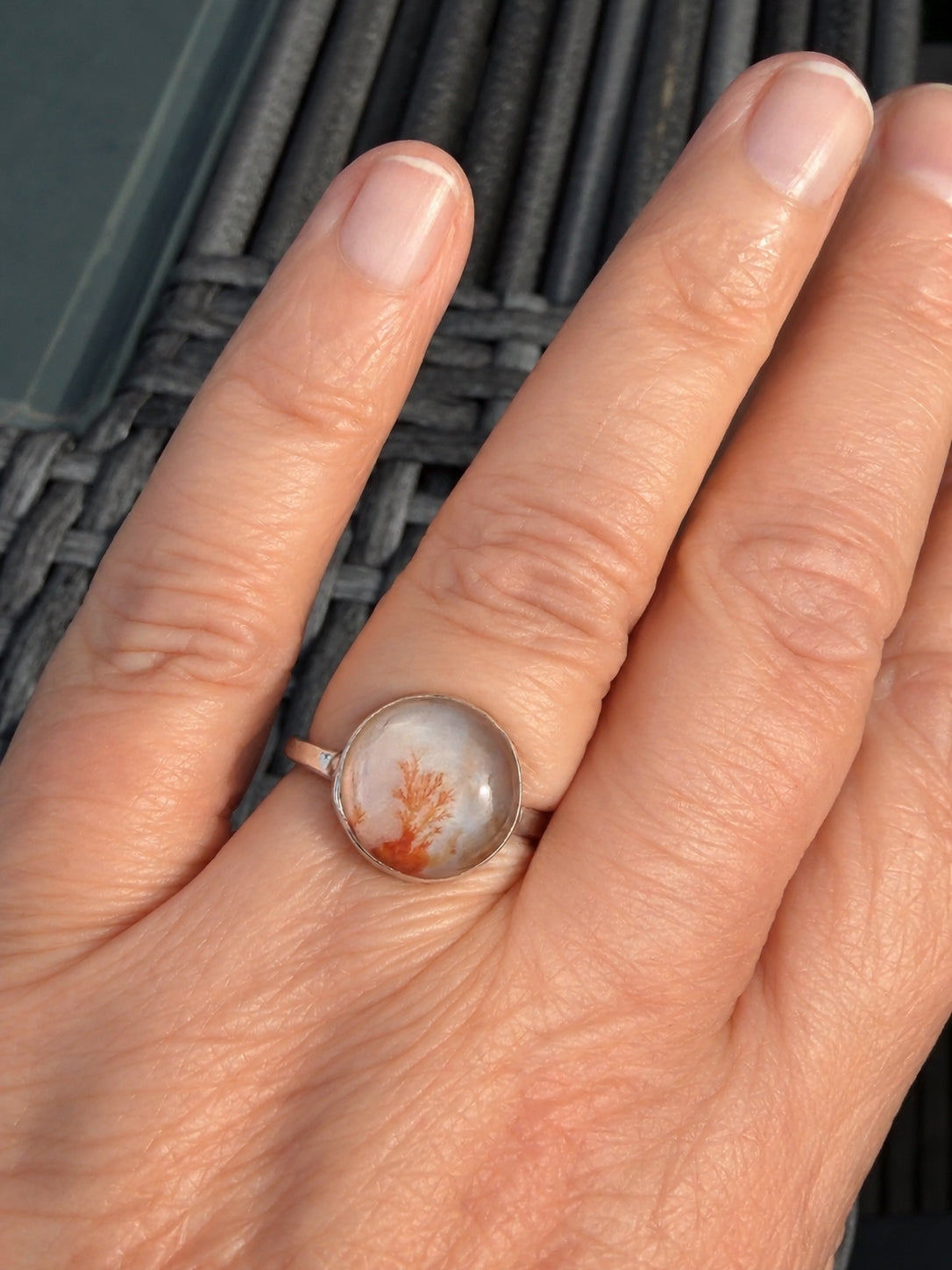 Dendritic Agate Ring, May Birthstone