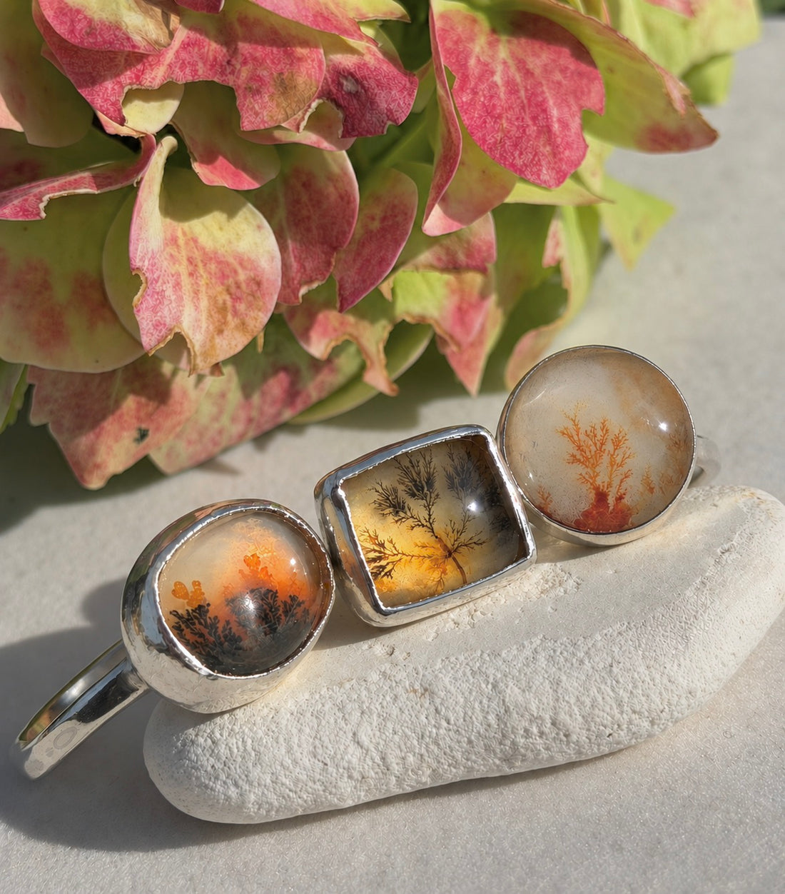 Dendritic Agate Ring, May Birthstone