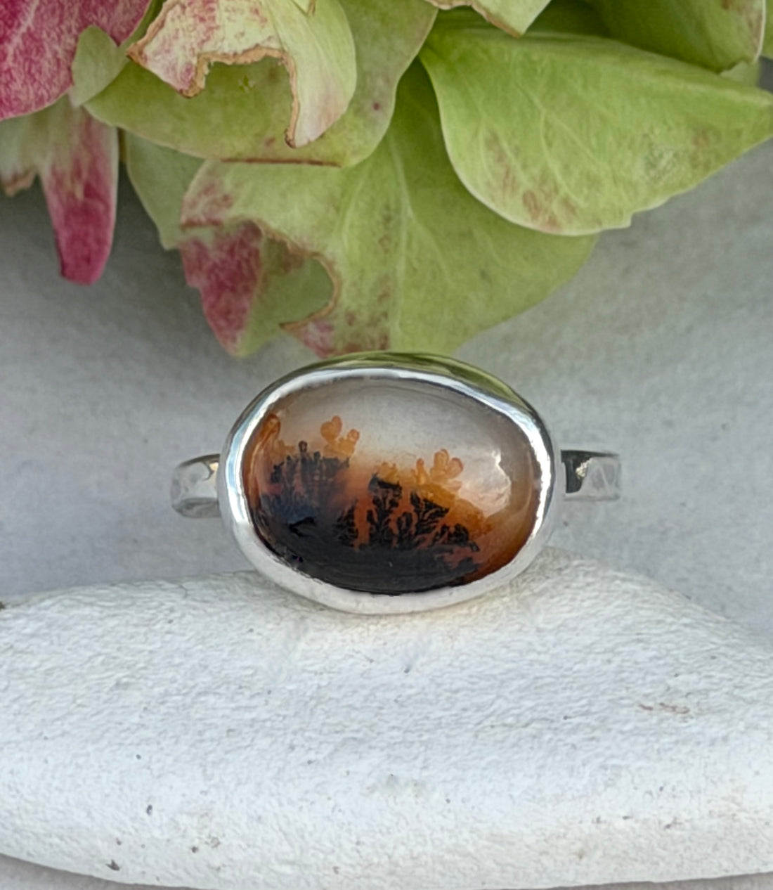 Dendritic Agate Ring, May Birthstone