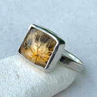Dendritic Agate Ring, May Birthstone