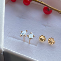 Raw Salt and Pepper Diamond Slice Earrings, April Birthstone, Bridesmaid Jewelry