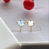 Raw Salt and Pepper Diamond Slice Earrings, April Birthstone, Bridesmaid Jewelry