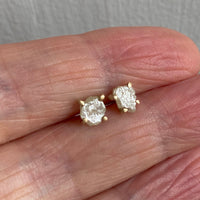 One-of-a-kind Rough Cream White Diamond Stud Earrings, April Birthstone Earrings, Bridesmaid Earrings