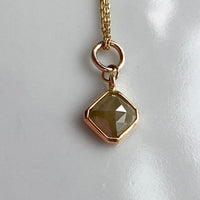 Gray Diamond Pendant Necklace, 18k Gold, April Birthstone