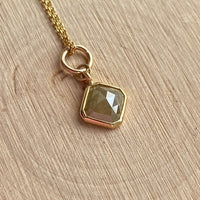 Gray Diamond Pendant Necklace, 18k Gold, April Birthstone