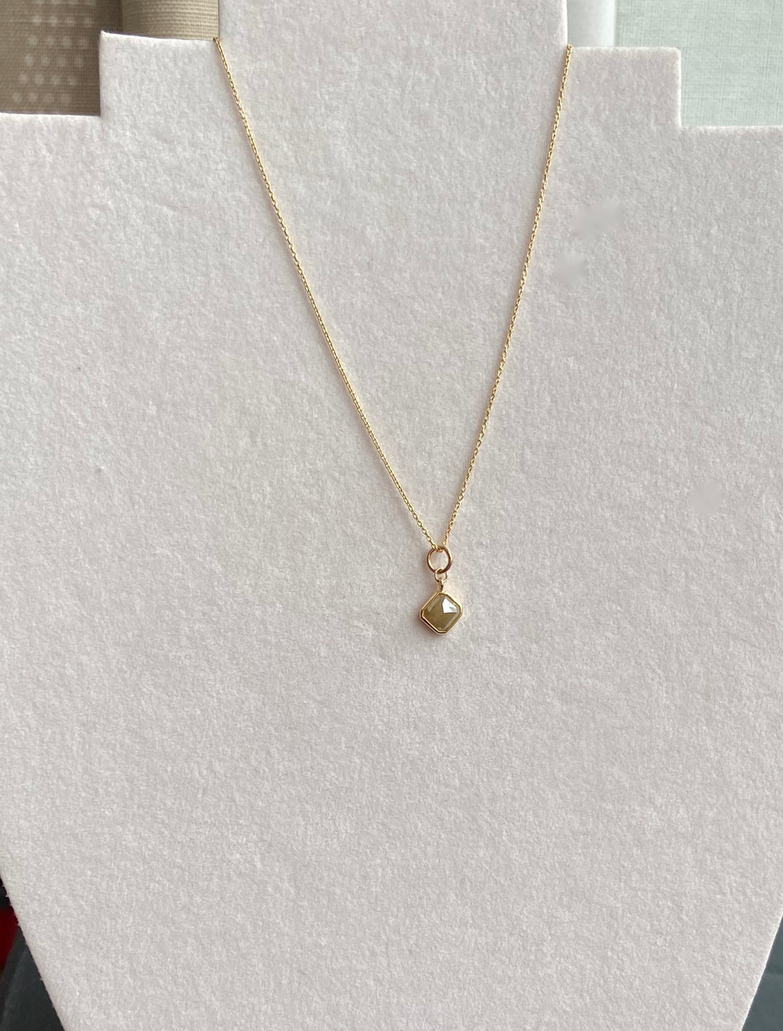 Gray Diamond Pendant Necklace, 18k Gold, April Birthstone