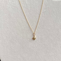 Gray Diamond Pendant Necklace, 18k Gold, April Birthstone