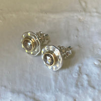 Brown Rose Cut Diamond Stud Earrings