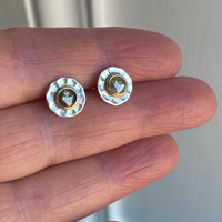 Brown Rose Cut Diamond Stud Earrings